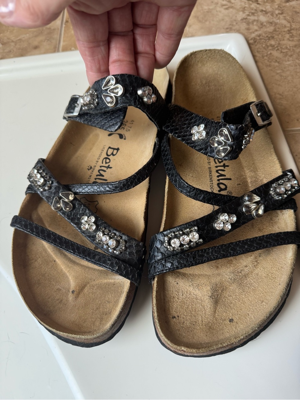 Betula Black Reptile-Texture Adjustable Sandal - Licensed by Birkenstock - Picture 8 of 11